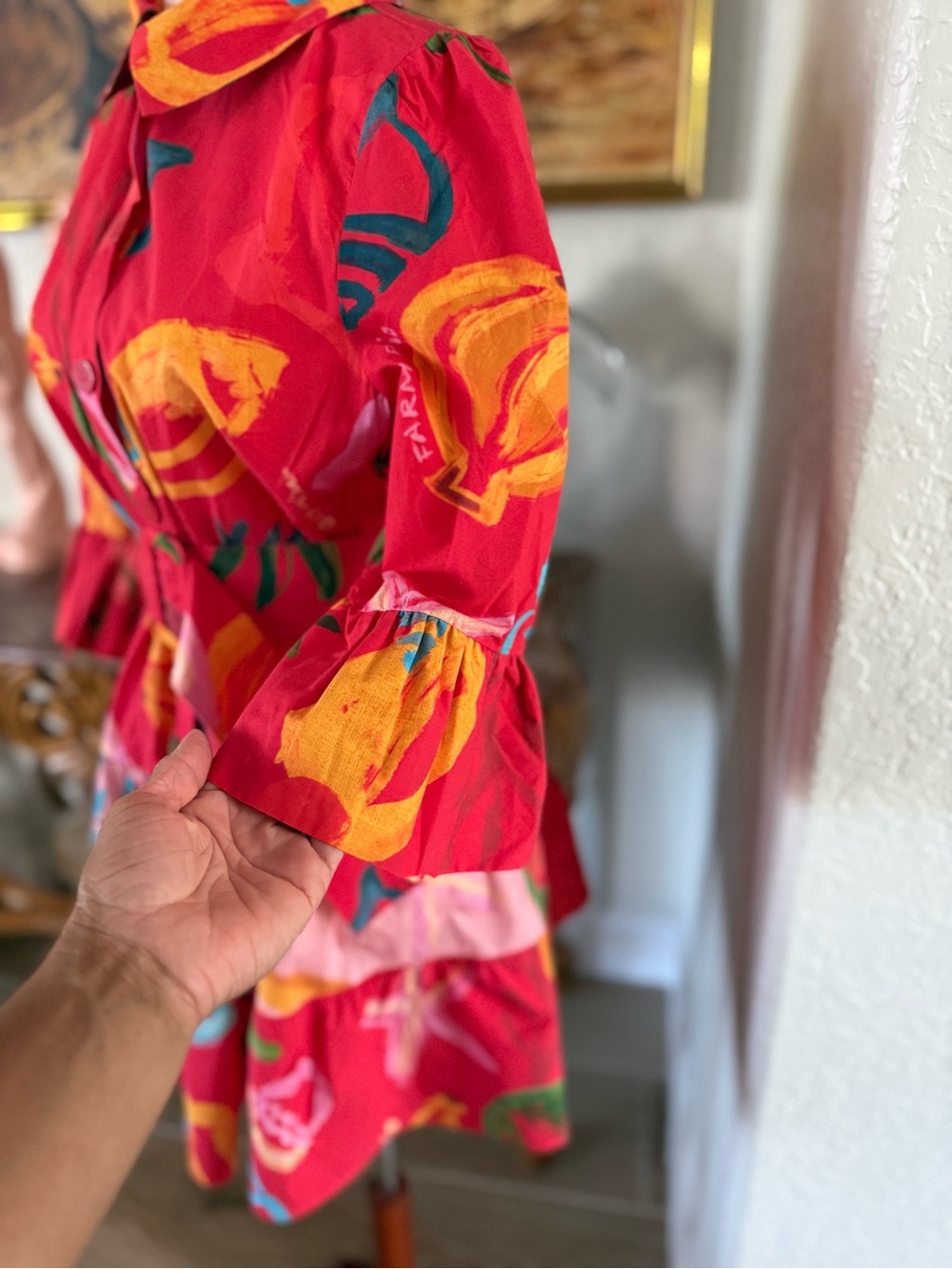 Farm Rio Belted printed cotton-poplin mini shirt dress - Picture 3 of 11